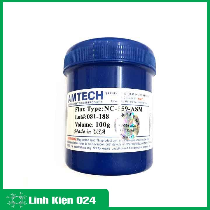 Mỡ hàn Amtech NC-559-ASM mỡ trắng lọ màu xanh cao cấp