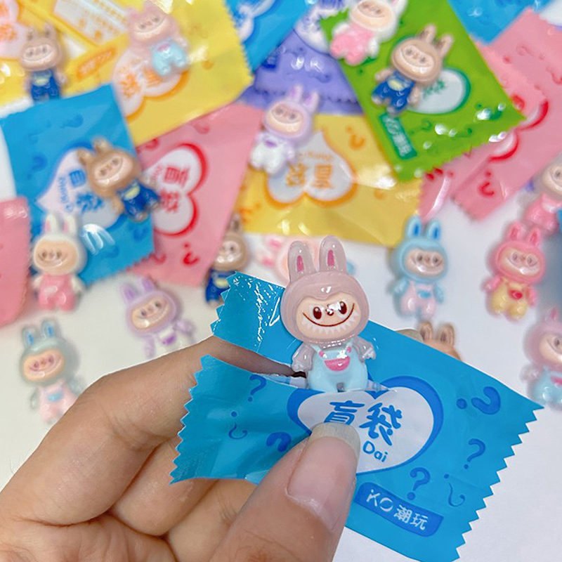 1PC Cartoon Glossy Labubu Cute Animal Doll Blind Bag Resin DIY Accessories New Labubu Surprise Gift YUNSHUO