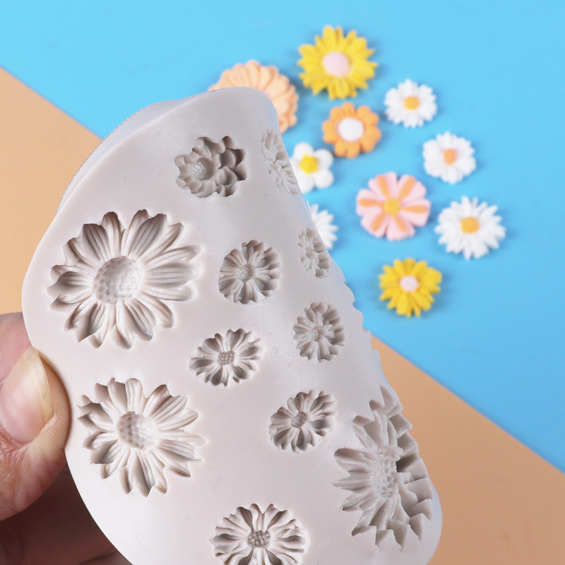 3D Mini Daisy Flower Silicone Mold Fondant Cake Decorating Tool Wedding Birthday Party Chocolate Candy Decor Pastry Baking Mould Encounter
