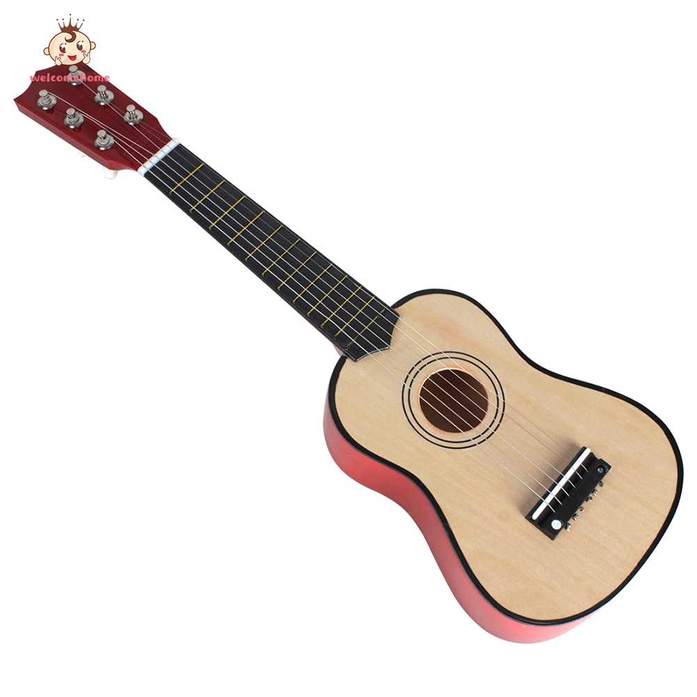 welcomehome 21 inch Portable Mini Guitar 6 Strings Ukulele Kids Beginners Learning Toy