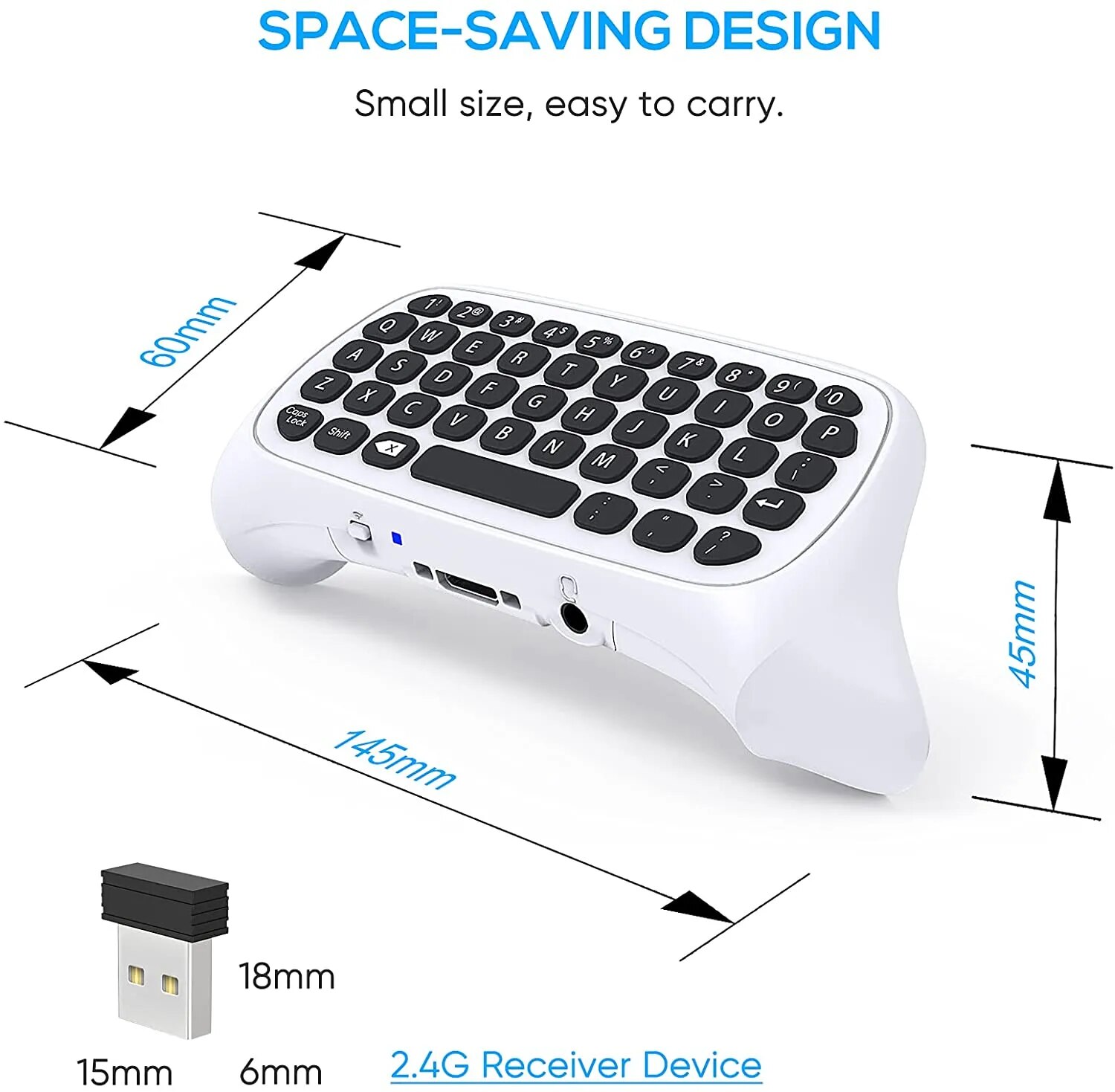 sought-after Wireless 2.4Ghz Mini Controller Keyboard Gaming Chatpad with Audio/Headset Jack for Xbox Series X/S Controller Accessories
