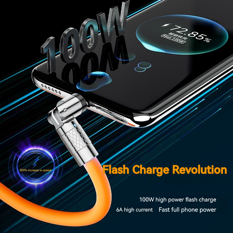540 ° Rotating Fast Charging Data Cable 100W Hand Game Machine Guest Charging Cable for Huawei 88W6A Super Fast Charging