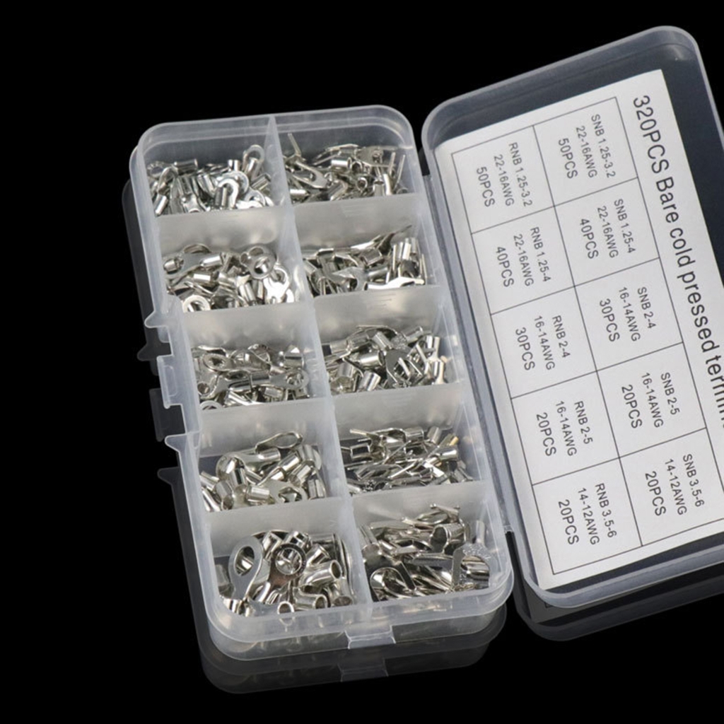320 cái thiếc-plated-Copper dây uốn ngã ba End Cáp Lugs đầu kết nối uốn không Cách Điện Đầu Cuối Vòng & ngã ba kết nối
