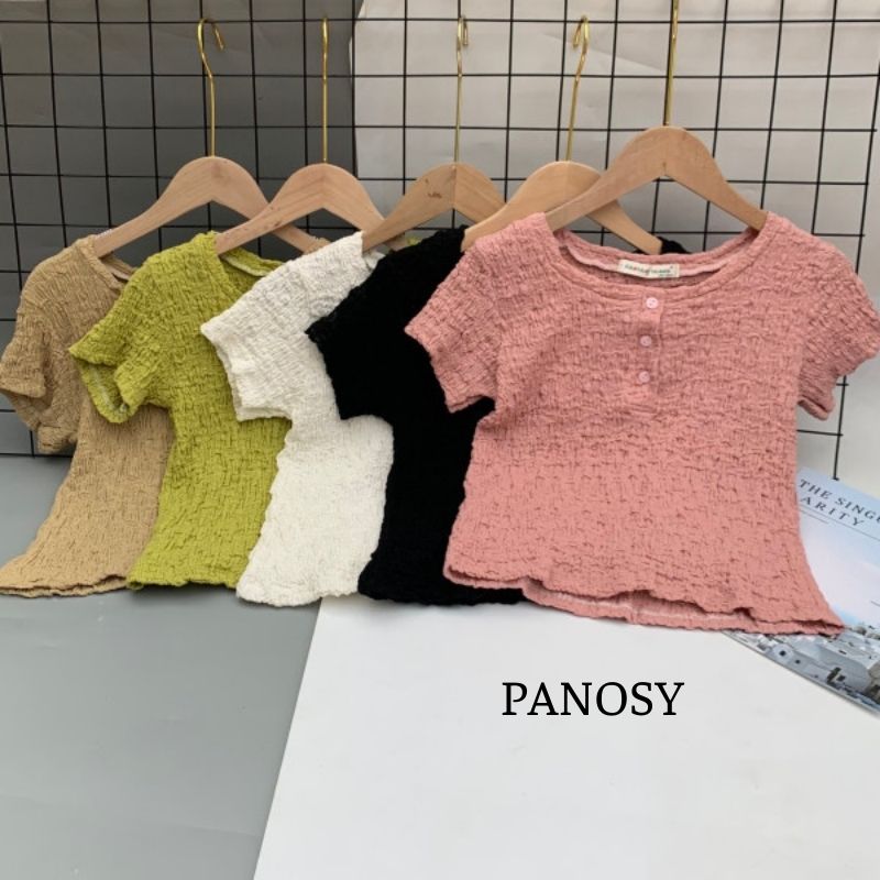 Áo thun nữ kiểu đẹp ôm body Hàn Quốc dáng croptop thời trang cổ tròn chất liệu vải xốp thoáng mát PANOSY - A601