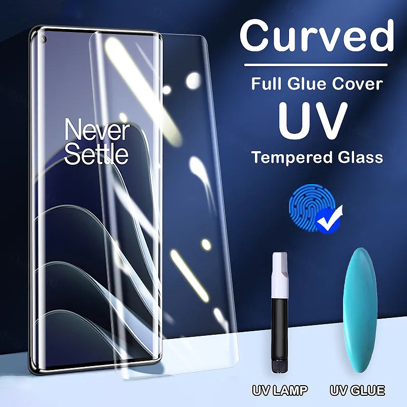 UV Liquid Glue Nano Optics Full Screen Curved Tempered Glass For OnePlus 12  11 5G 10 7T Pro