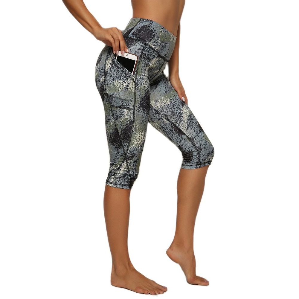 3/4 Yoga Pants women Calf-length Pants Capri Pant Sport leggings Women  Fitness Yoga Gym High Waist Leggins Black Drop Shipping