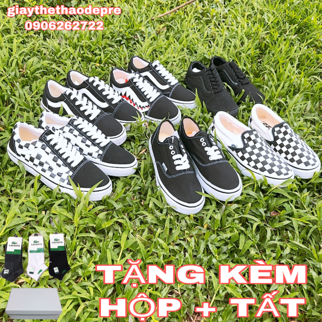 giày vans nam nữ thể thao giá rẻ[Tặng Kèm Hộp tất ]