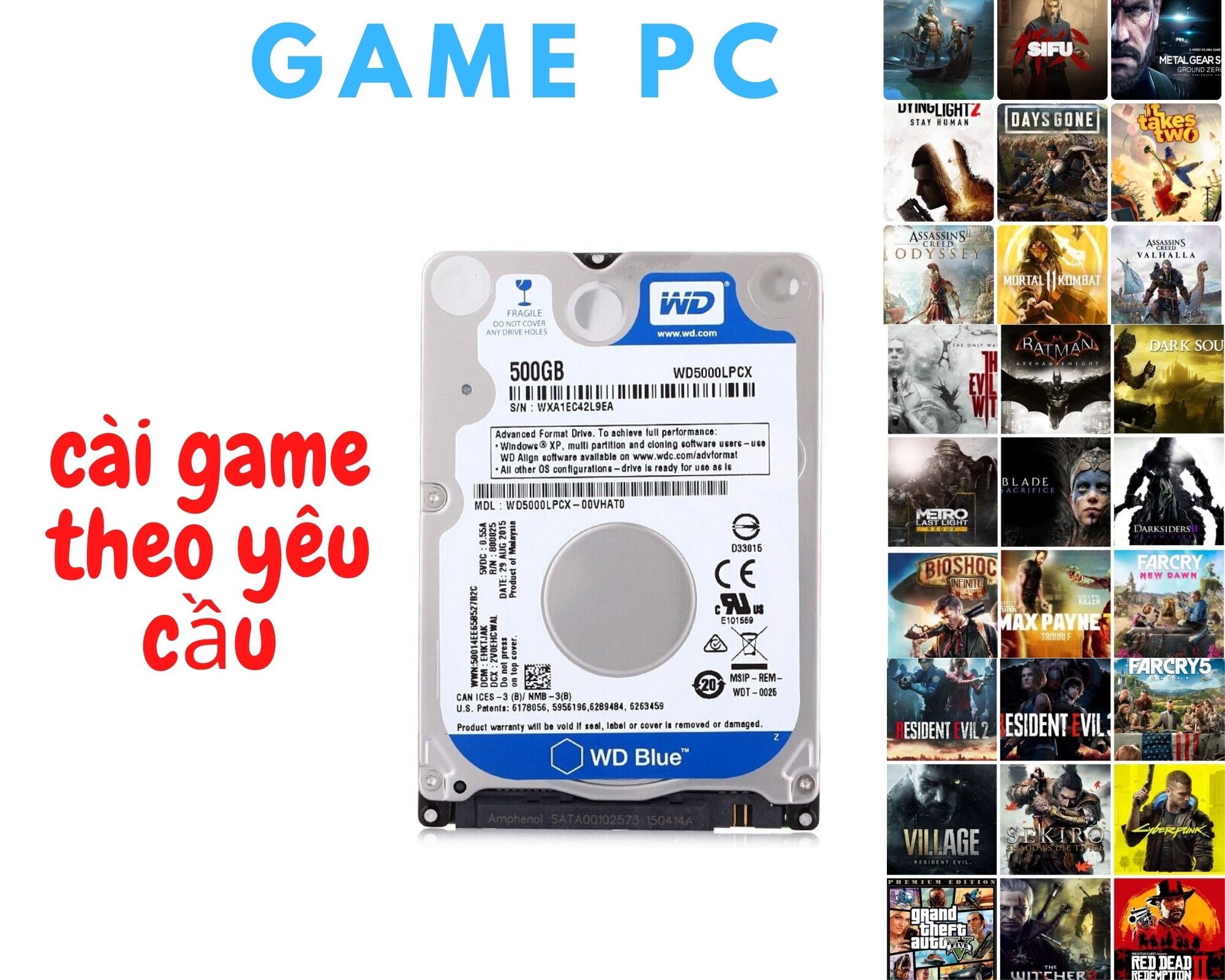 Ổ cứng chứa file Việt Hóa PC việt hoá 500GB 320gb