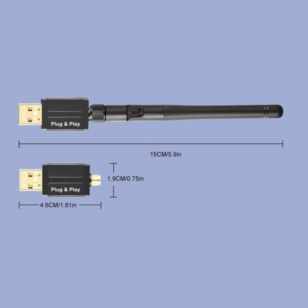 Music Audio Receiver Transmitter 100M Long Range Wireless USB Adapter Bluetooth-Compatible 5.3 Support Windows 8.1/10/11 for PC Speaker Wireless Mouse