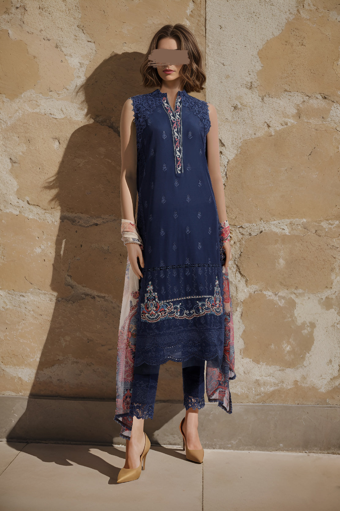 Saya Unstitched Jacquard Embroidered 2 Piece (Shirt/Dupatta) Suit For Women / Fabric For Women - CHIKANKARI VOL # 03 - WU2P-3850