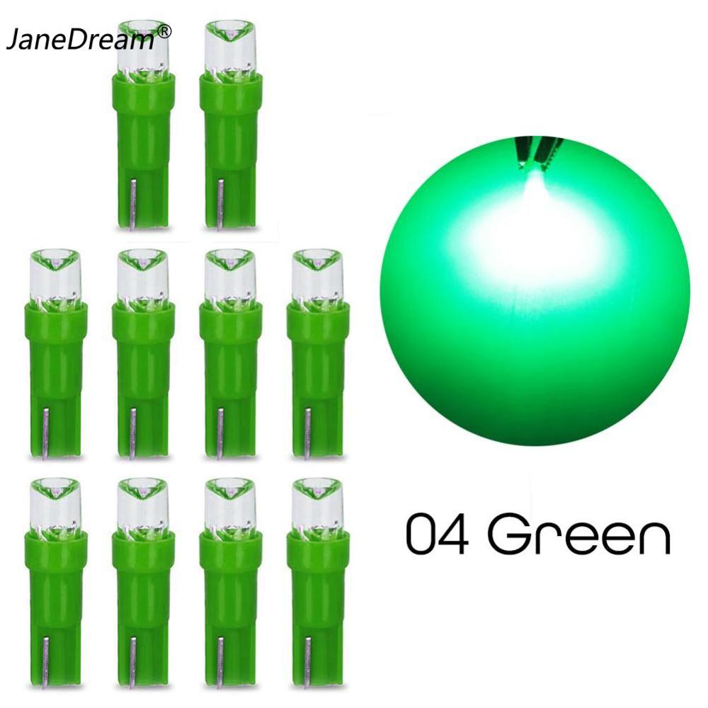 Janedream 10Pcs T5 LED Car Dash Dashboard Lights Bulb Instrument Panel Lamp Speedometer Wedge Side Concave Lens