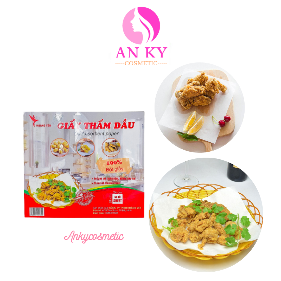 Set 50 Tờ Giấy Thấm Dầu Mỡ Vuông 24x24cm