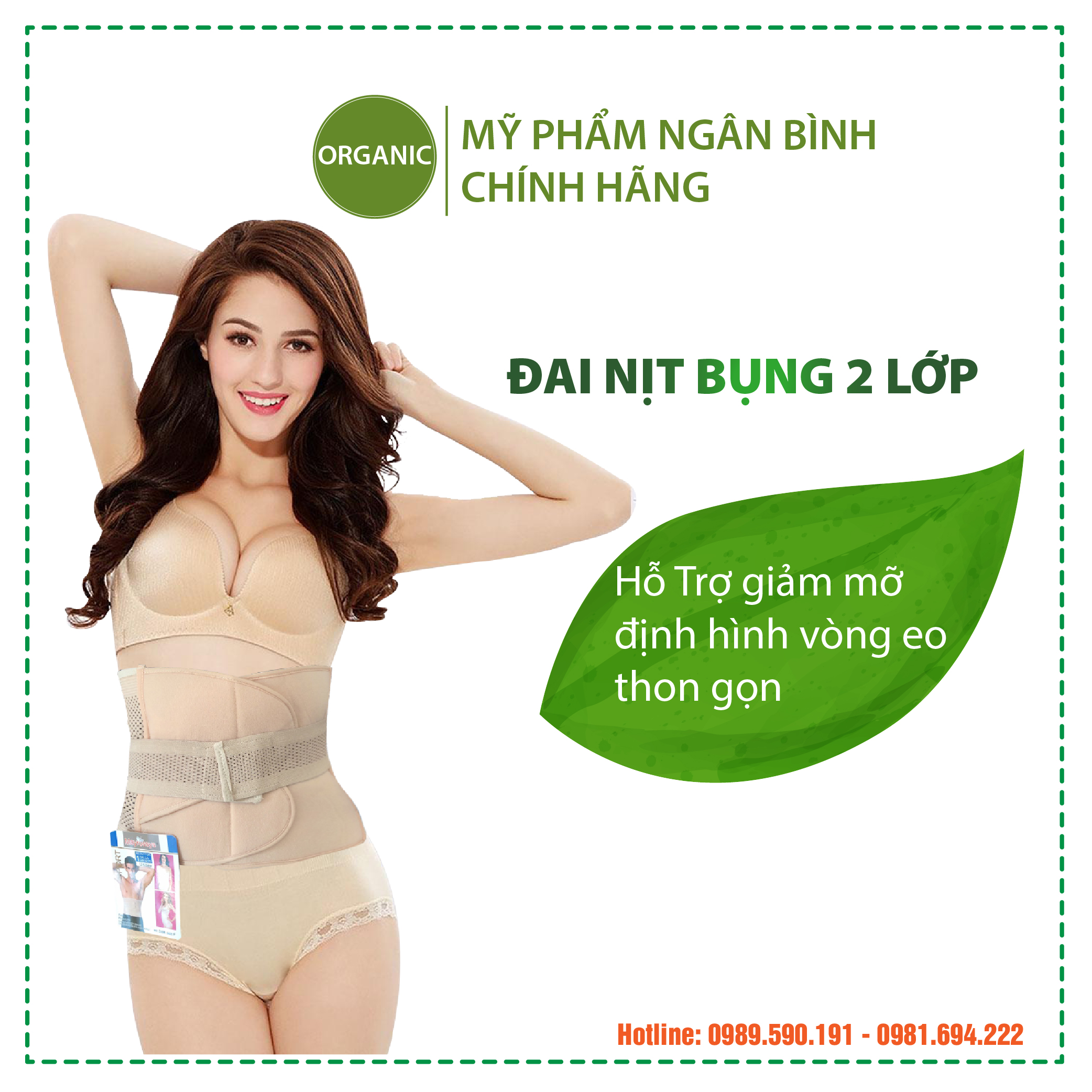 Đai nịt bụng 2 lớp giảm eo cho eo thon gọn, thoải mái