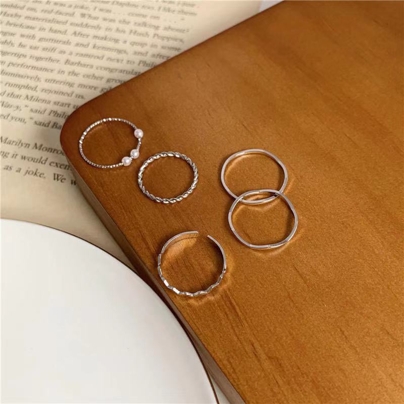 Nhẫn thời trang, set nhẫn cá tính cực chất NK55 set 5 chiếc