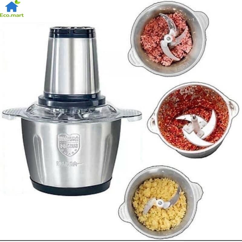 Máy Xay Thịt Công Suất 250W Cối Inox Dung Tích 2Lít Kitchen Expert Ecomart Eco36, cối xay đa năng tiện ích với 2 tốc độ xay