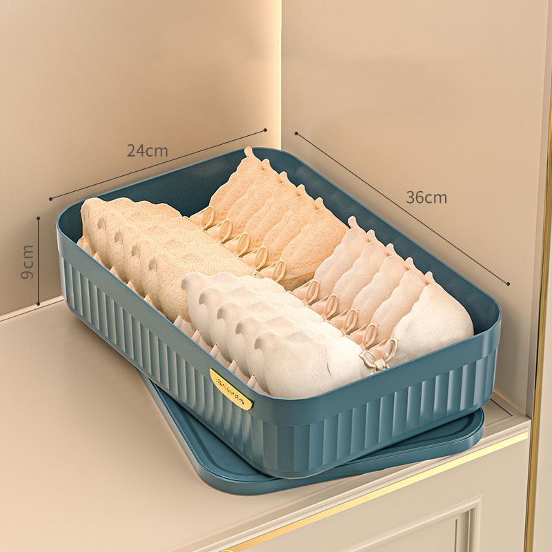 Storage box Compartment style storage box Dustproof box Underwear finishing box Large capacity storage box Sundries storage basket with cover Drawer storage box multifunctional drawer glove box