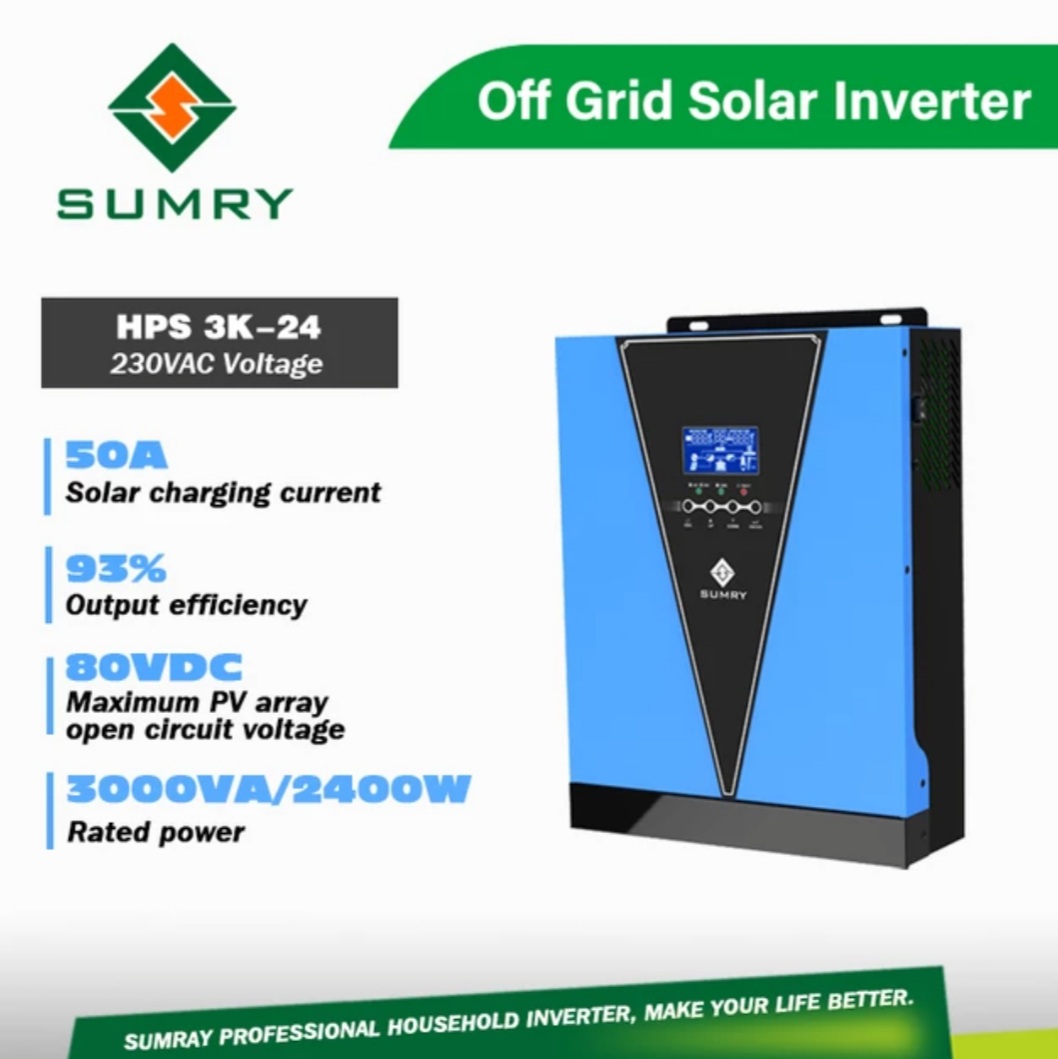 Bộ đổi điện tần số cao 3KVA 24V có sạc ắc quy 30A và sạc PWM 50A - HPS 3K-24V