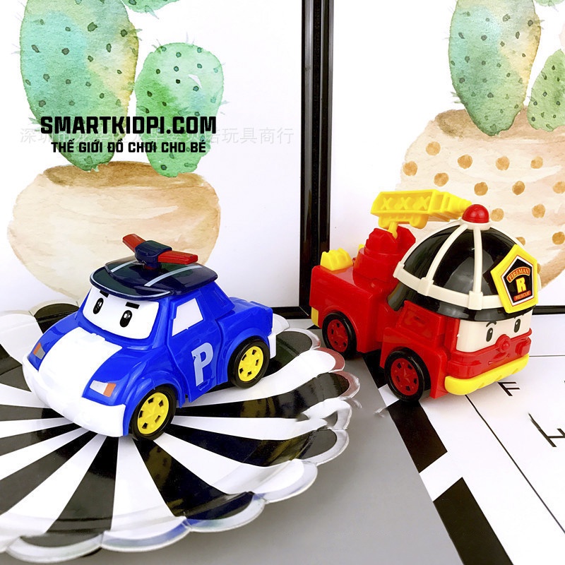Ảnh Thật Bộ 6 Xe Robocar Poli biến hình