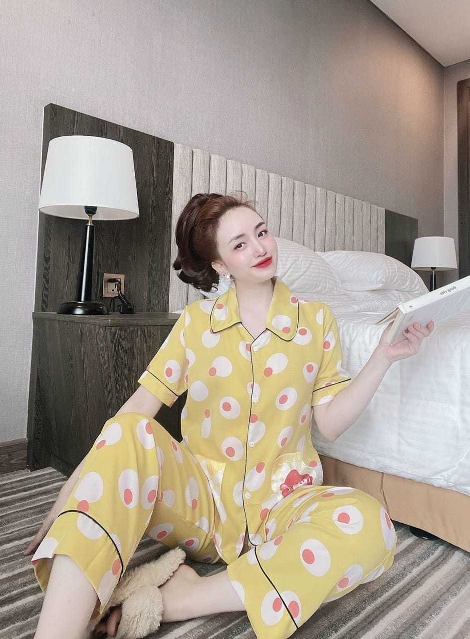 Set Bộ Lụa Mango Dài , Họa Tiết Siêu Xinh  ( dưới 60kg) - SP Y Hình