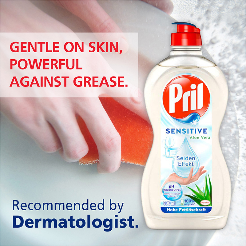 Bundle of 4] Pril Sensitive Aloe Vera Concentrated Dishwashing Liquid,  450ml | Lazada Singapore