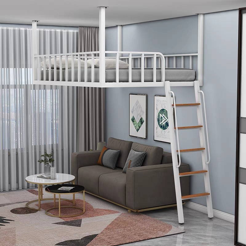 Nordic loft province space wrought iron duplex second floor bed