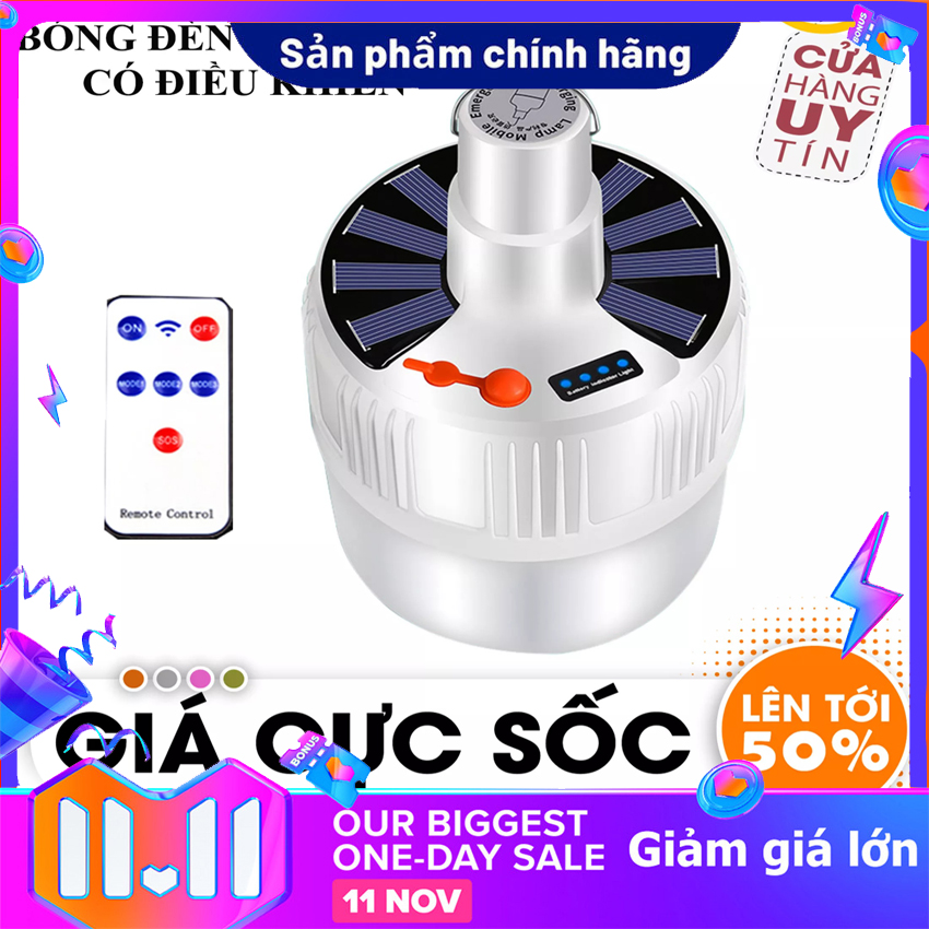 Bóng đèn tích điện bóng đèn tích điện bóng led 200w có điều khiển từ xe tiện lợi dễ sử dụng tích được 6-8h - den tich dien shop bbq1