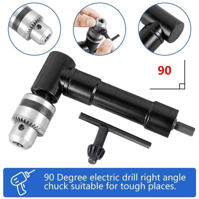 90 ° Khoan Mở rộng Chuck Máy Khoan Điện góc phải Chuck cái khoan tay Bộ chuyển đổi đính kèm 90 ° Khoan Mở rộng Chuck cho cái khoan tay