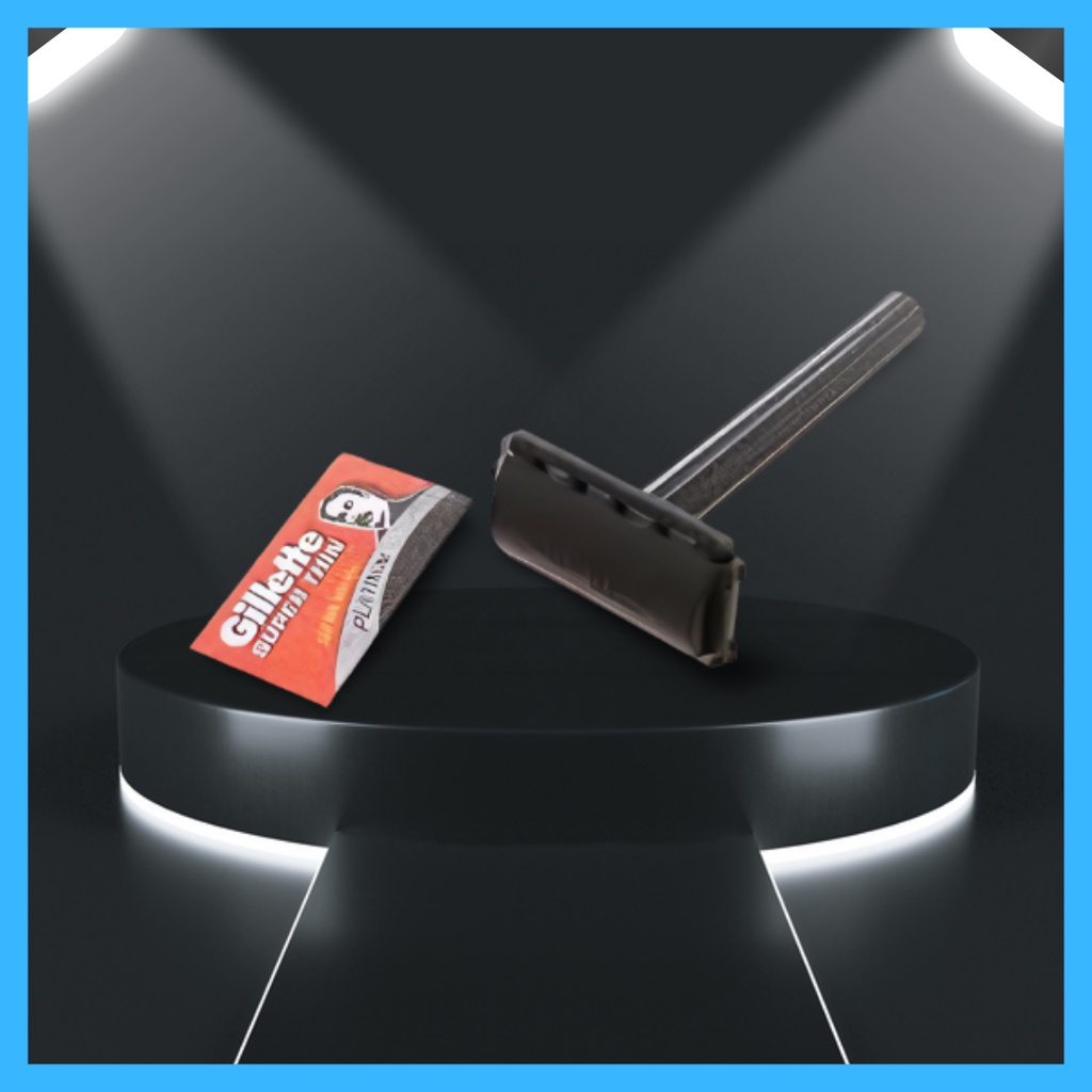 Gillette Super Thin Black-Handled Shaving Razor (Free Razor Included)