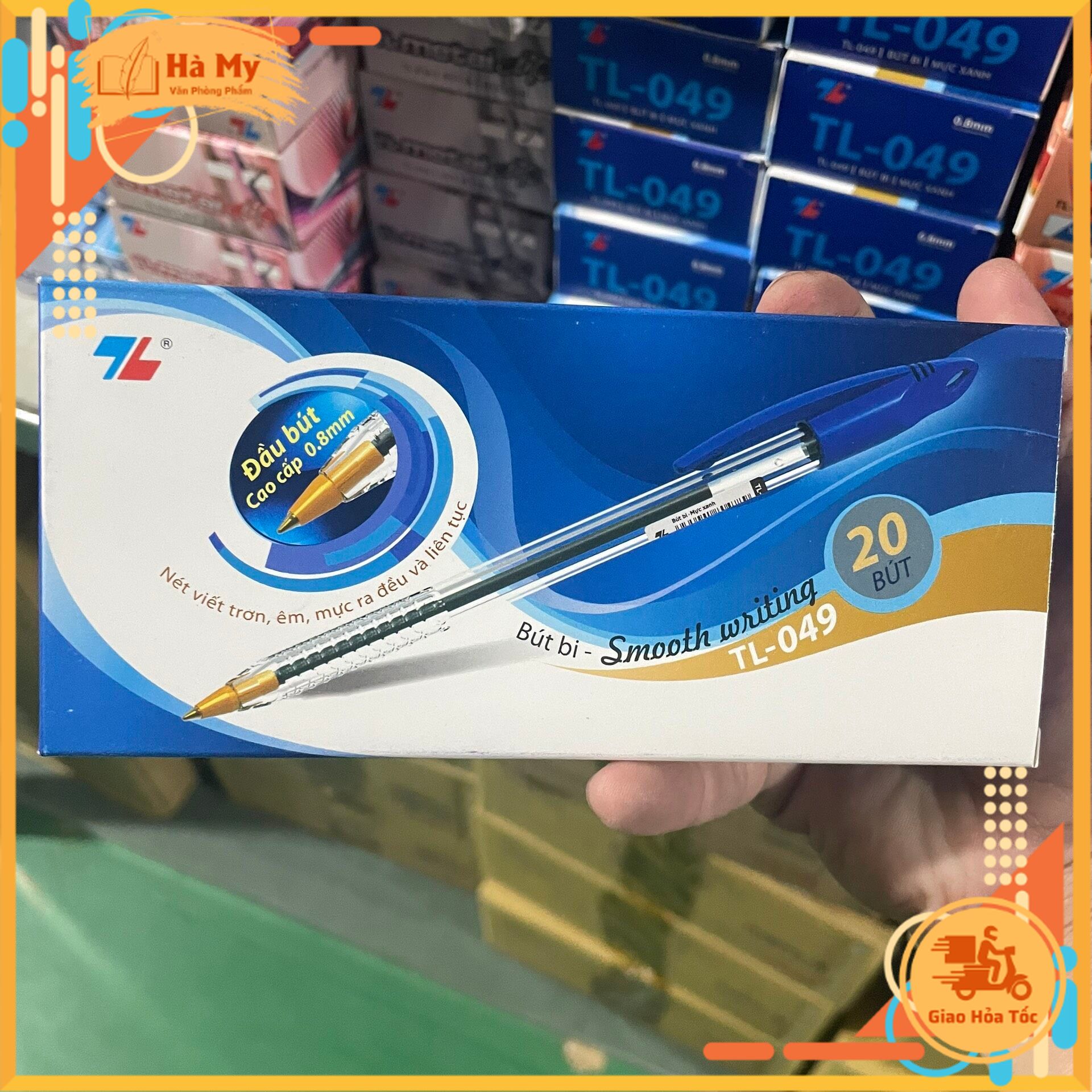 Bút Bi Thiên Long TL-049 Ngòi 0.8mm Dạng Nắp Đậy