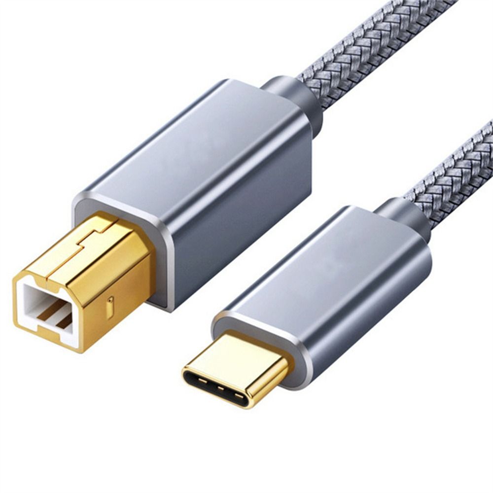 Junru3703 controlle cable 0.5m/1m/1.5m/2m/3m data transfer data cables printer cable 480mbps usb b type c braided cable usb c to usb b cable 480mbps printer cable type-c male