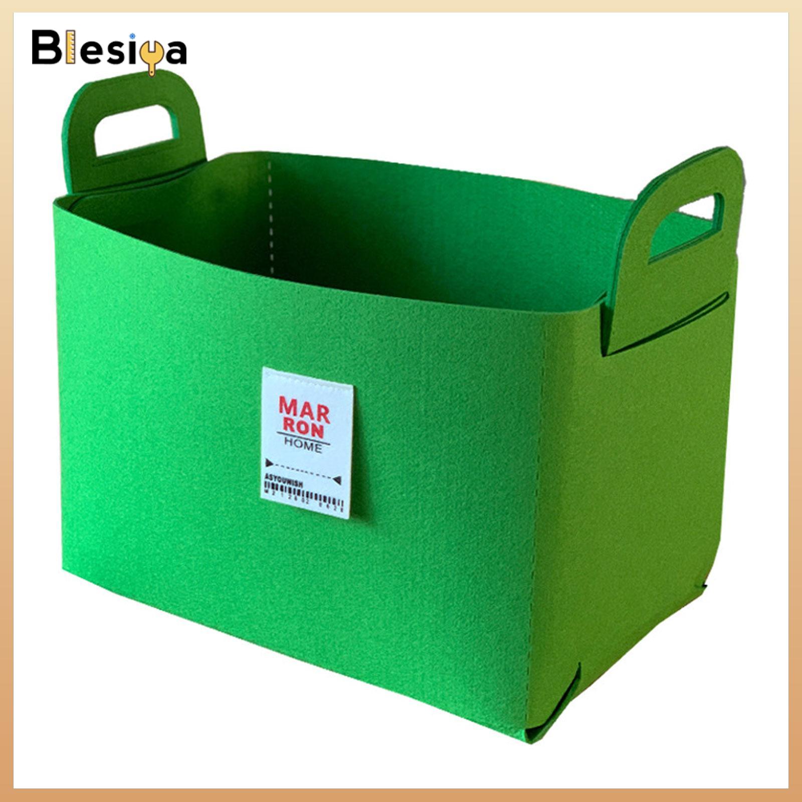 Blesiya Foldable Felt Storage Bin Storage Basket with Handles Large Collapsible Candy Snack Basket for Countertop Nursery Bedroom