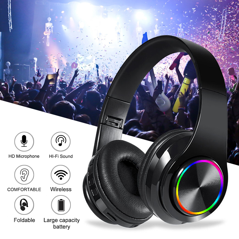 Tai Nghe Bluetooth Chụp Tai B39 không dây LED Bass siêu trầm tặng kèm Zack 3.5mm - Đàm thoại, Hỗ Trợ Lắp Thẻ Nhớ .