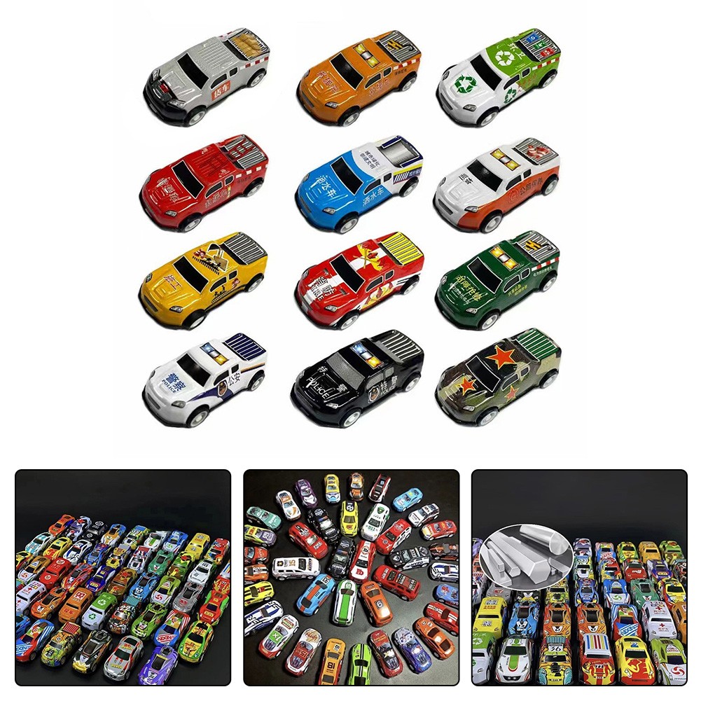 3Pcs Car Models Childrens Toys Boy Alloy Pull Back Inertia Mini Car Models