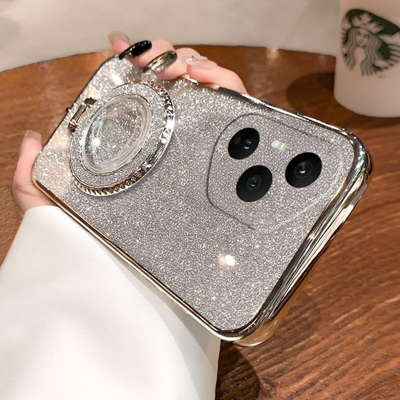 Phone cover Honor 400Pro Back case with Liquid Glitter Quicksand hourglass Stand Holder Luxury Shiny Gradient Plating Girls Slim For Honor 400 Pro Phone cases. 