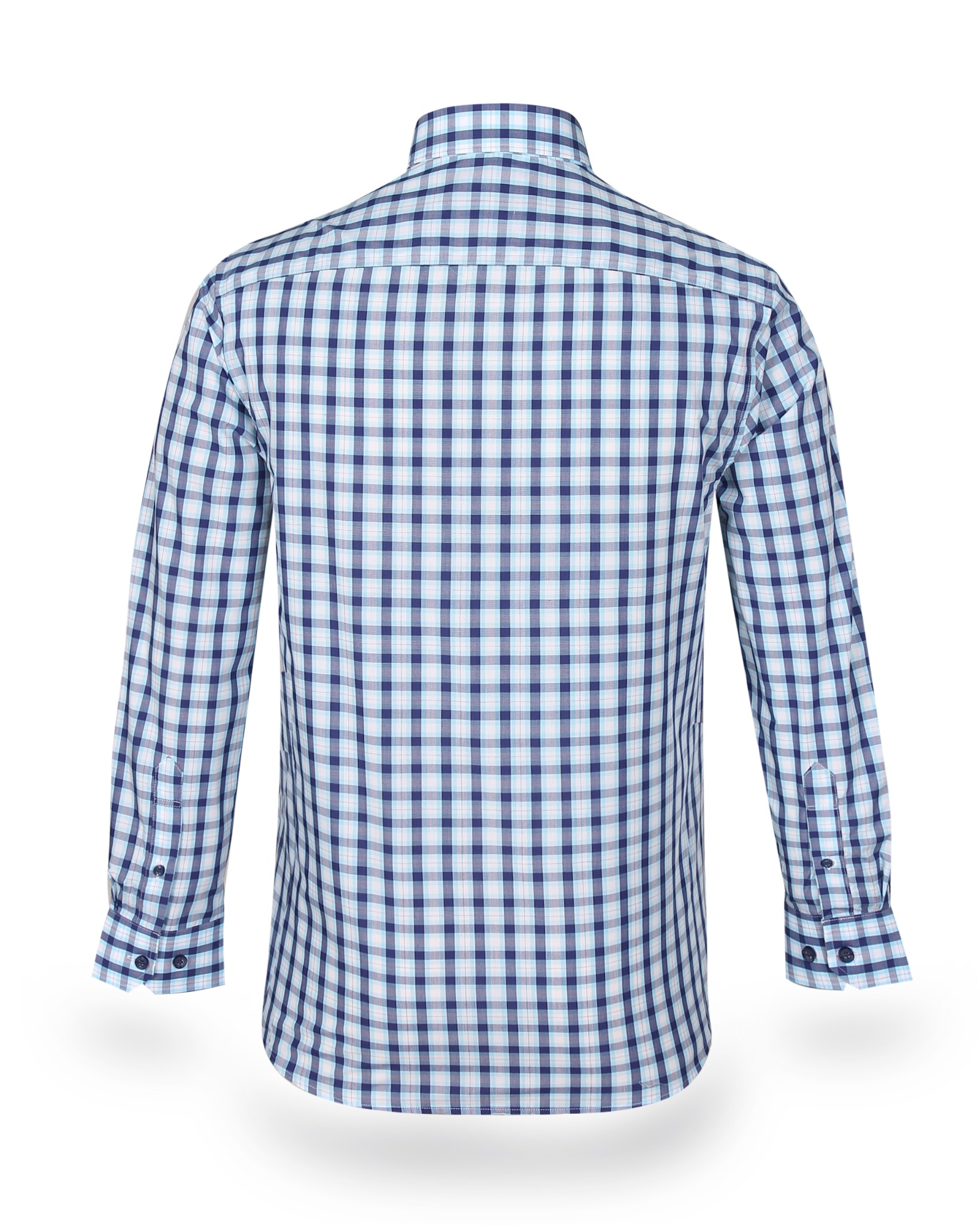 Áo sơ mi nam tay dài KHATOCO form Tailor Fit caro xanh mã A1MD398T1-CNCR168-2410-D