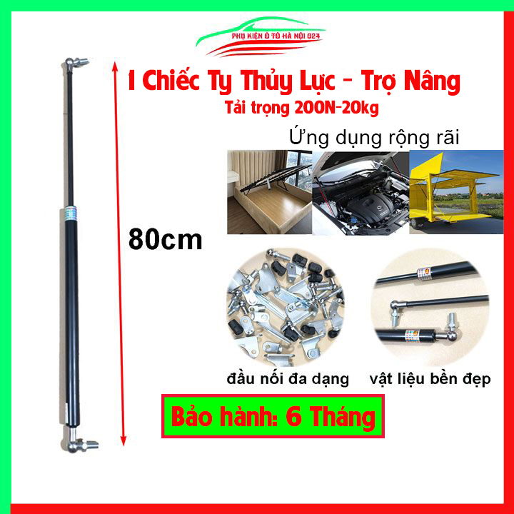 1 Cây ty thủy lực, ben hơi dài 80cm chịu lực 200N-20kg/1 cây chống nắp capo, cốp ô tô, cánh cửa công nghiệp trợ nâng, trợ lực tốt