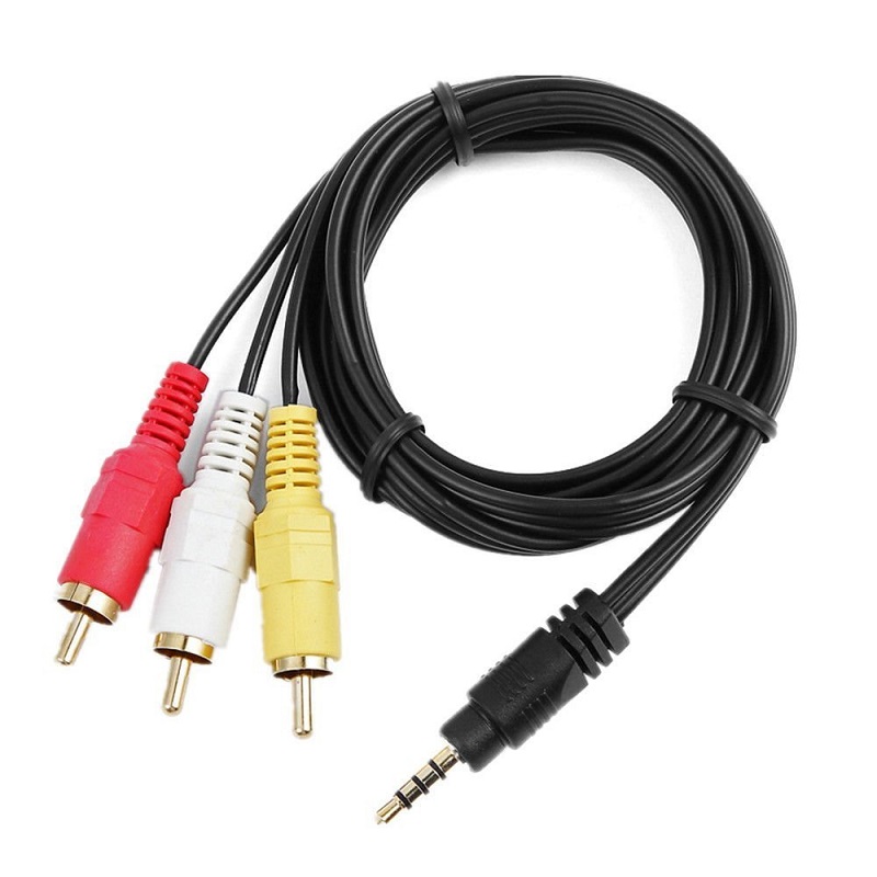 Cáp av, cáp loa jack 3.5 ra 2 đầu, 3 đầu dây dài 1.5m