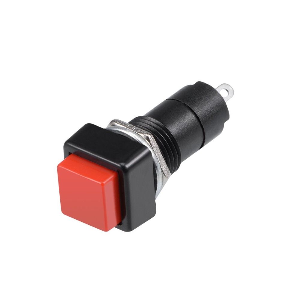 WFYW 10Pcs Red Push Button Switch 12mm Square Connectors Portable SPST