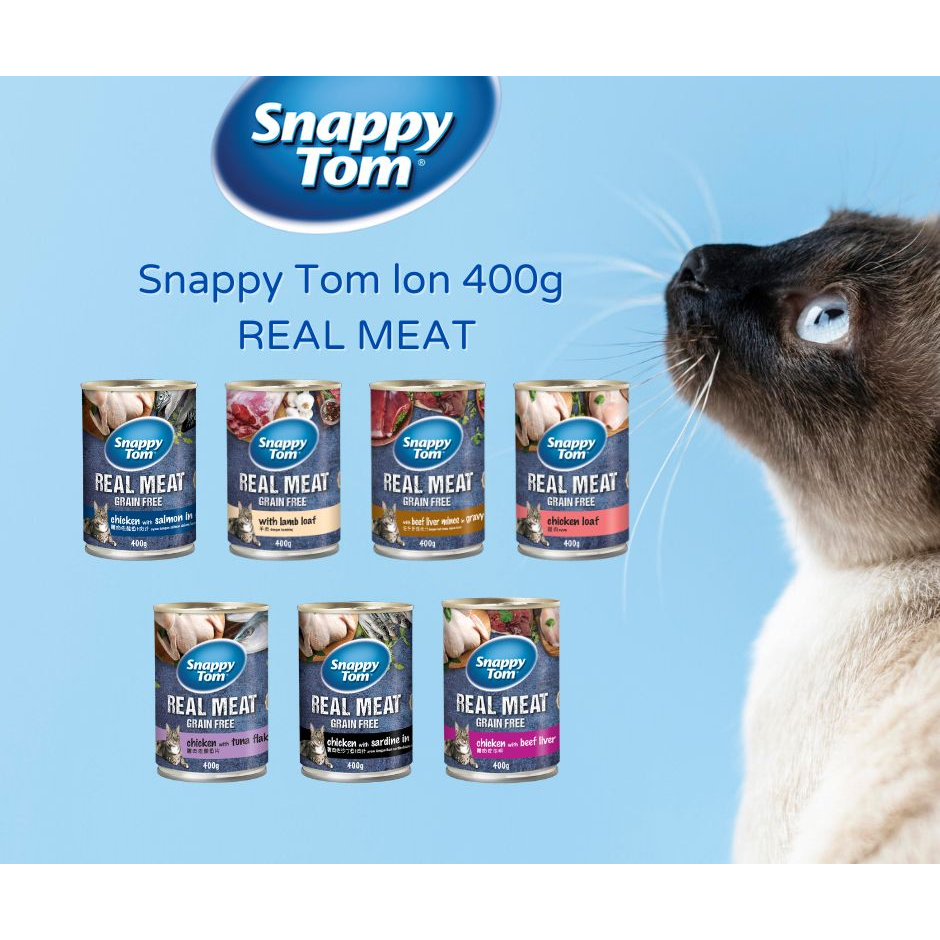 (400g) Thức ăn ướt Pate Snappy Tom cho mèo có thịt cá thật