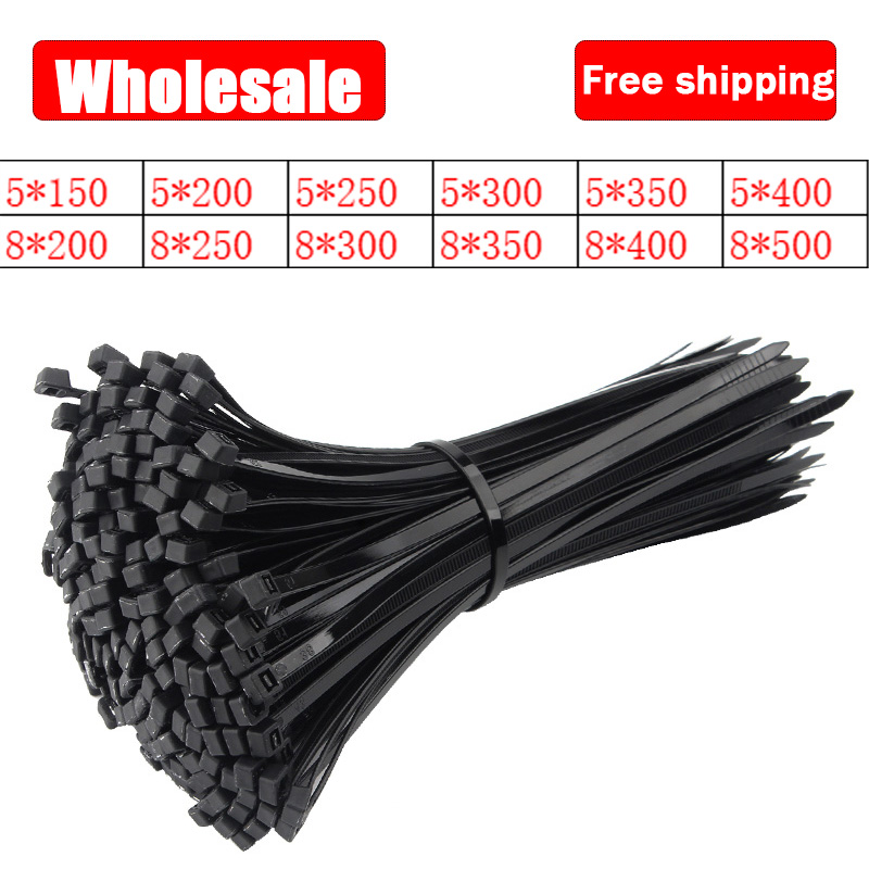 Strap Fastining Rings Wholesale Self-locking Plastic Nylon Cable Tie Black 5*200mm Cable Tie ...