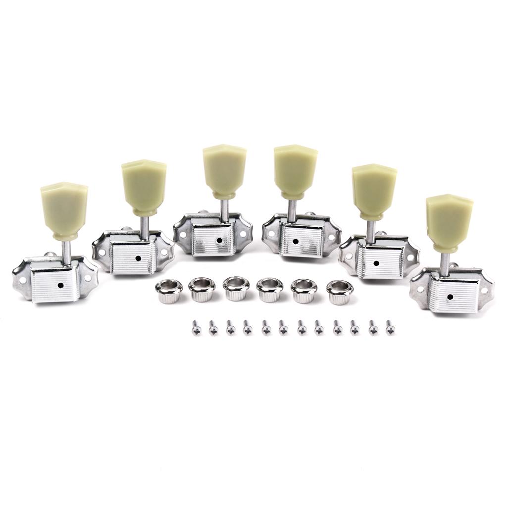 CCCOOL 6x Electric Guitar Tuning Peg String Tuners Machine Heads Tuners Keys Silver