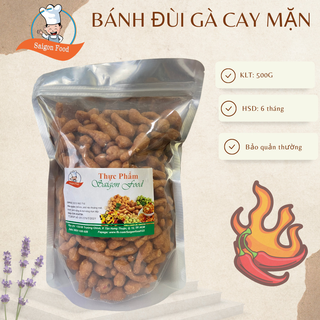 500g bánh đùi gà cay mặn - saigon food