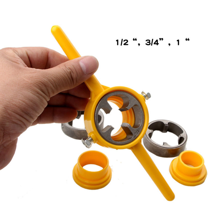 6pcs PVC Pipe Threader NPT Thread Tap Die Set Powerful 1/2 3/4 1 Inch Plumbing PVC Thread Tool Maker Screw Die Set Hand Tool