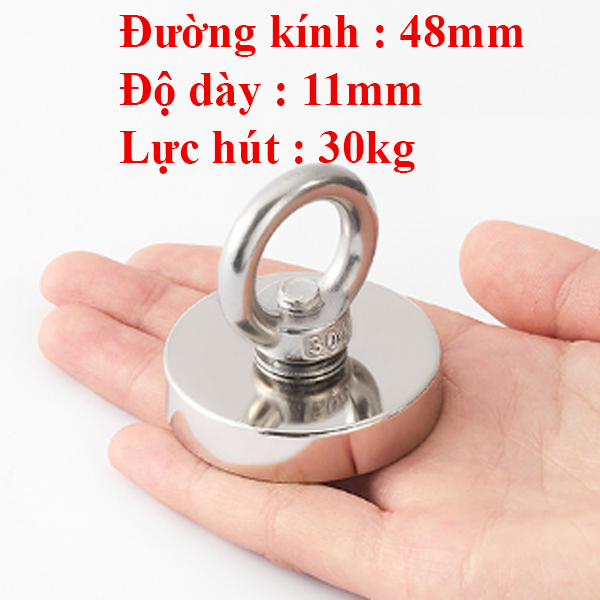 Nam châm móc tròn, Nam châm cứu hộ siêu hút 48 - 90mm