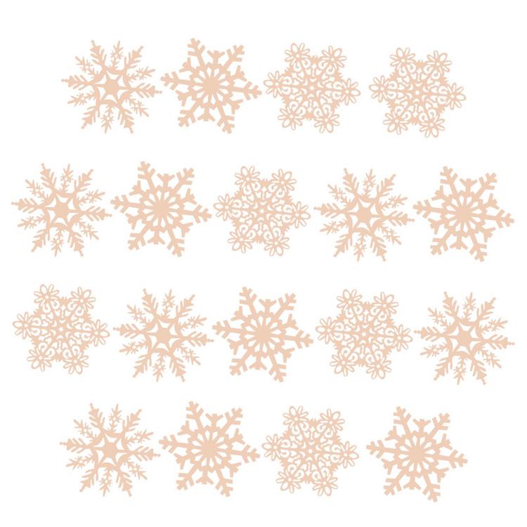 Wooden Snowflake Decor Wood Cutouts For Crafts Christmas Tree Charm Pendant  18 PCS Blank Wood Slices For DIY Art Wooden Cutouts For Crafts improved