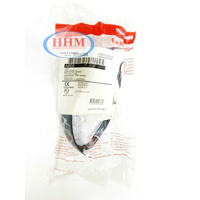 Kính bảo hộ Honeywell A800 đen(Đen)
