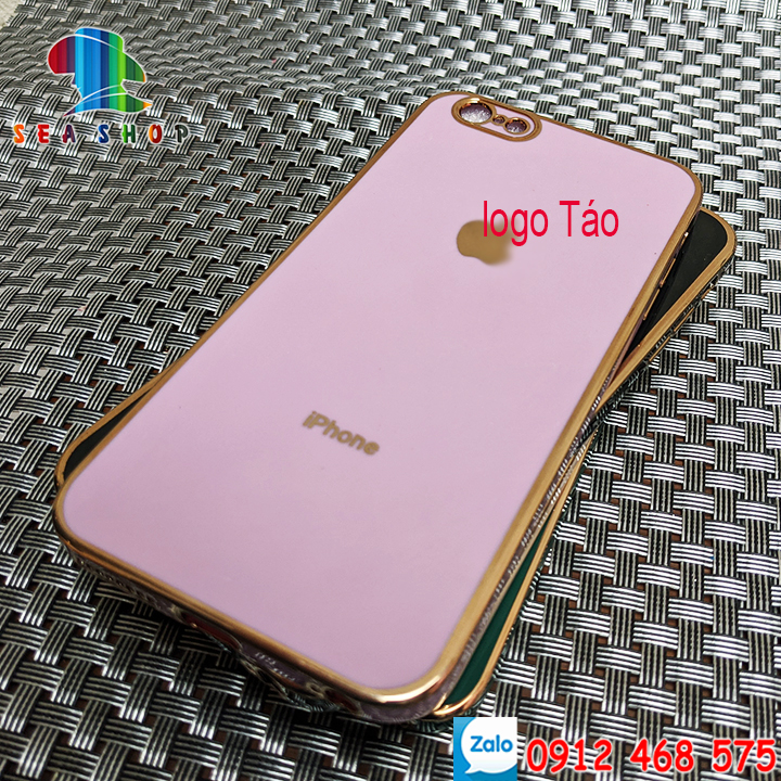 Ốp lưng iPhone 6 Plus và 6S Plus - Nhựa dẻo -- VIỀN BÓNG -- Thiết kế viền vuông giống iPhone 12 - Kính full màn 21D, 9D, Cường lực chống nhìn trộm