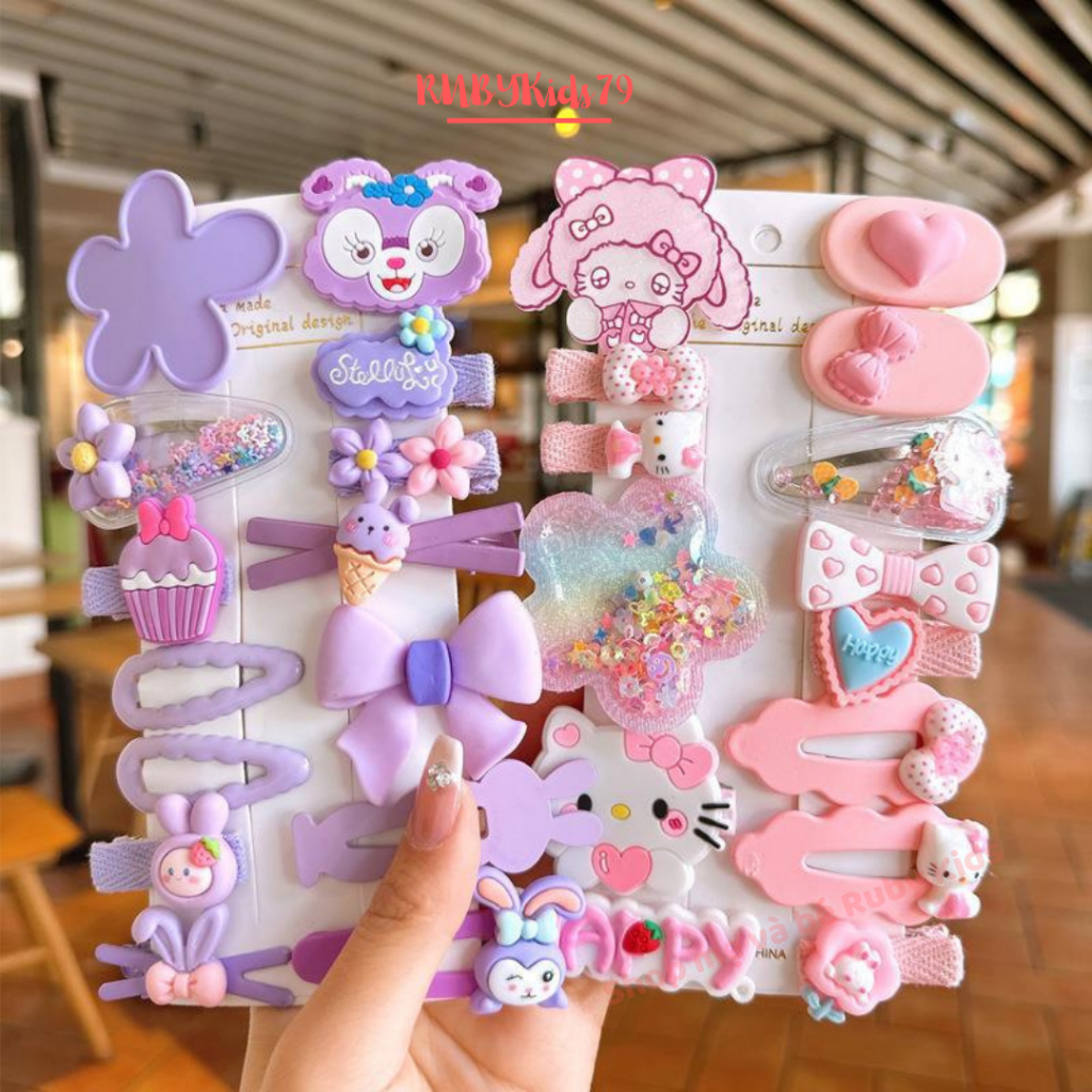 Set 14 Kẹp tóc bé gái đáng yêu, kẹp dễ thương cho bé - rubykids79