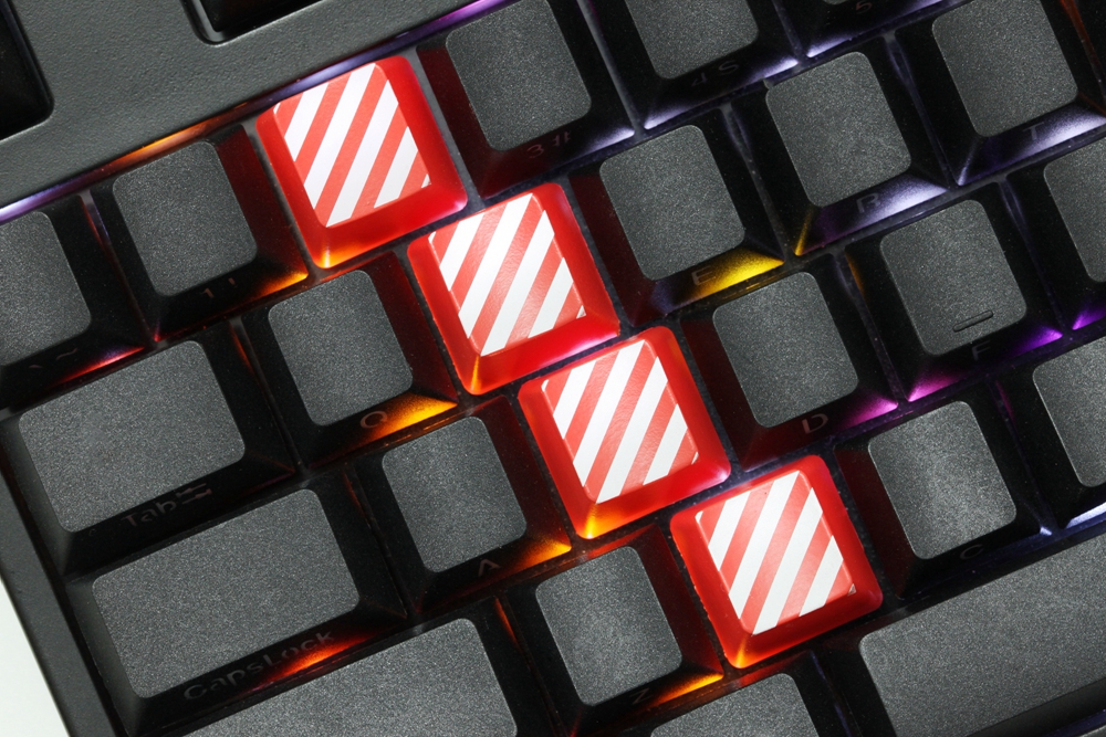 Urutan R1 R2 R3 R4 Keyboard Novelty Shine Through Keycaps ABS Etched black red custom mechanical ...