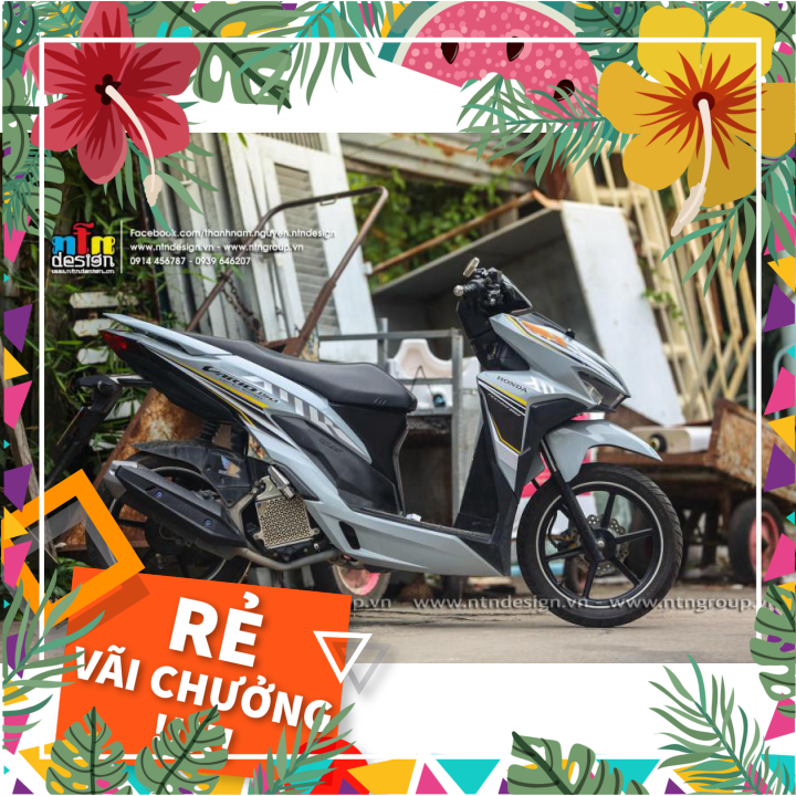 Tem rời Vario 150 xám xi măng mẫu sọc vàng đen đơn giản